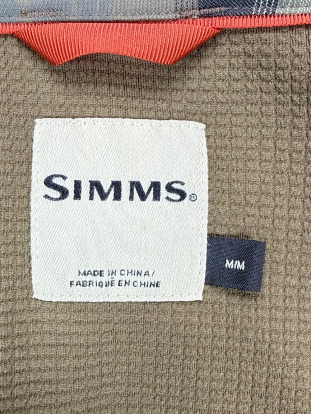 Simms Plaid Men's Medium Gray Lined Flannel Fishing Shirt - Picture 3 of 15